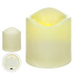 Vela Redonda Led Chama Viva Decoração Natal