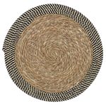 Kit 02 Lugar Americano Seagrass Bege Preto 38cm