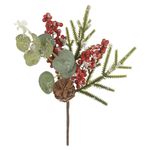 Pick Berry Acucarado C/ Pinha Vermelho 23cm Decor Natal