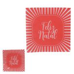 Guardanapo De Papel Feliz Natal Vermelho 33cm 20 Folhas