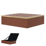 Caixa Decorativa Madeira Com Courino Marrom 24cm