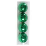 Tubo Bola Natal 4 unidades Perolada Verde 10cm