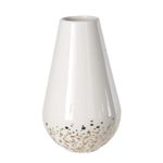 Vaso Decorativo Porcelana Branco Dourado 15cm