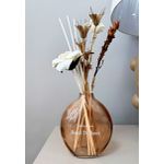 Frasco Difusor Com Flores Secas 31cm Branco E Marrom Espressione