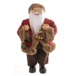 Papai Noel em Pé com Sino 30cm Vermelho Bege