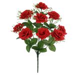 Buquê De Rosas 12 Flores Veludo Plantas Artificiais Decoração