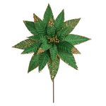 Flor Natalina Veludo Verde Glitter Dourado Luxo Flor Natal