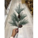 Galho Natalino Verde Com Pinhas Enfeite P/ Árvore De Natal