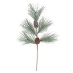 Galho Natalino Verde Com Pinhas Enfeite P/ Árvore De Natal