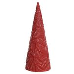 Árvore Decorativa Cone Resina Vermelho Natal 26cm