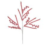 Galho Candy Cane Decor Branco Vermelho Enfeite Arvore Natal Vermelho