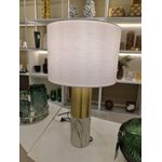 Abajur Decorativo Metal e Marmore Bivolt Branco e Dourado 64cm