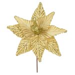 Flor De Natal Veludo Vermelho Brilho Luxo Natal