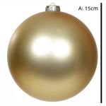Bola De Natal Grande Fosca Dourado 1 Unidade 15cm