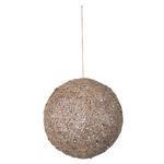 Jogo 2 Bolas De Natal Aramada Brilho Champagne 15cm