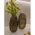 Vaso Vidro Decorativo Canelado Verde 33cm