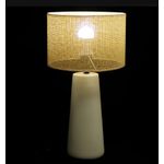 Abajur Decorativo Cerâmica e Rattan Bivolt Off White 56x30cm