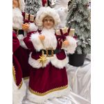 Enfeite Mamãe Noel Clássica Vermelha com Presentes Luxo Natal 45cm