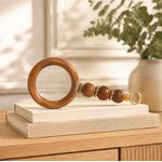 Lupa Decorativa em Madeira e Vidro Minimalista 21cm