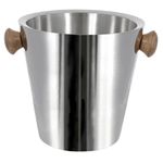 Balde De Gelo Aço Inox Para Champagnhe Com Madeira 27x23cm 