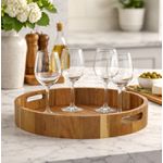 Bandeja Redonda Madeira Acácia 40cm