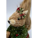 Boneco Natalino Casal Esquilo Xadrez Decoração Natal