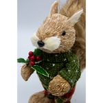 Boneco Natalino Casal Esquilo Xadrez Decoração Natal
