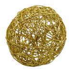 Bola Decorada Aramada Brilho Dourado 20cm