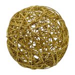 Jogo 2 Bolas De Natal Aramada Brilho Dourado 15cm