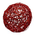 Bola Decorada Aramada Brilho Vermelho 20cm