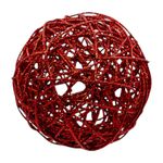 Jogo 2 Bolas De Natal Aramada Brilho Vermelho 15cm Vermelho Aramada