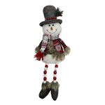 Boneco de Neve c/ Miçangas Sentado Wine Vermelho 43cm