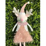 Boneca de Tecido em Pé Rosa e Branco 40cm