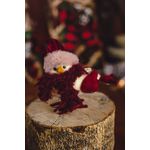 Enfeite Pássaro C/ Touca E Cachecol Vinho 15cm Natal