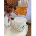 Caixa Decorativa Porcelana Branca e Dourado 10cm