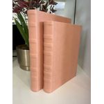 Caixa Livro em MDF e Couro Ecológico Salmão 25cm Mart