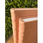 Caixa Livro em MDF e Couro Ecológico Salmão 25cm Mart