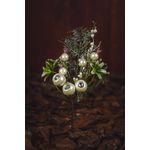 Galho Natalino Pick Verde Berry Branco 29cm