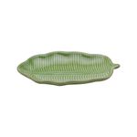 Prato Decorativo Cerâmica Banana Leaf Verde 25,5x15x3 cm