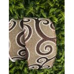 Fita Natalina Aramada Arabesco 6,3cm Natural E Marrom 9,14m