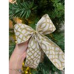 Fita Natalina Bege com Dourado Glitter 6,3CMX9,14m