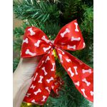 Fita Natalina Aramada Vermelho PET Ossinhos 6,3CMX9,14m