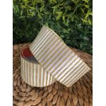 Fita Decorativa 6,3cm Branca e Dourada 9,14m