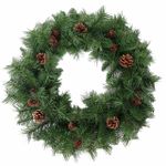 Guirlanda Verde com Pinhas 90 galhos 60cm