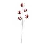 Galho De Natal Pick Bolas 47cm Vermelho E Branco