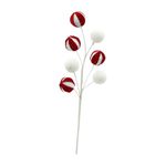 Galho De Natal Pick Bolas 45cm Vermelho E Branco