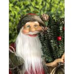 Papai Noel em Pé Campestre com Casinha Vermelho e Verde 60cm