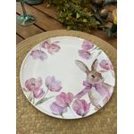 Prato Raso Colorido Melamina Páscoa Coelho Mesa Posta