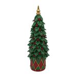 Árvore Decor Resina Verde Berry Vermelho 34cm Luxo Natal