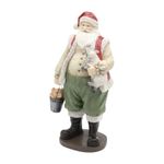 Papai Noel Em Resina Fazendeiro Luxo Natal Porquinho Ovelha